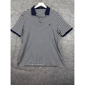 Polo Ralph Lauren Mens XXL Striped Short Sleeve Polo Shirt Navy White Cotton